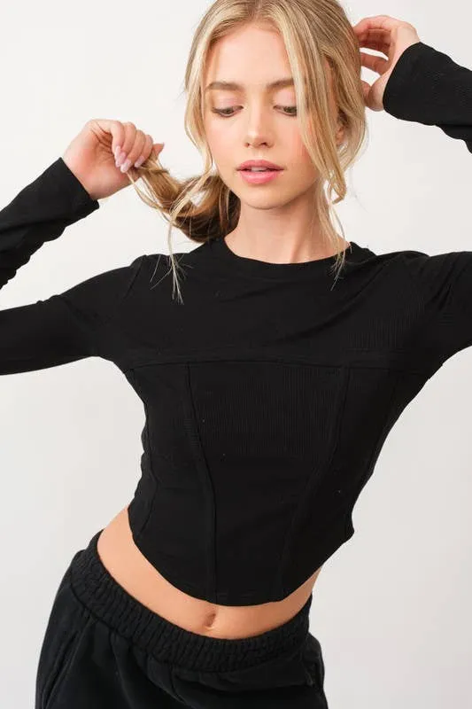 Jet Lag Corset Rib Knit Top