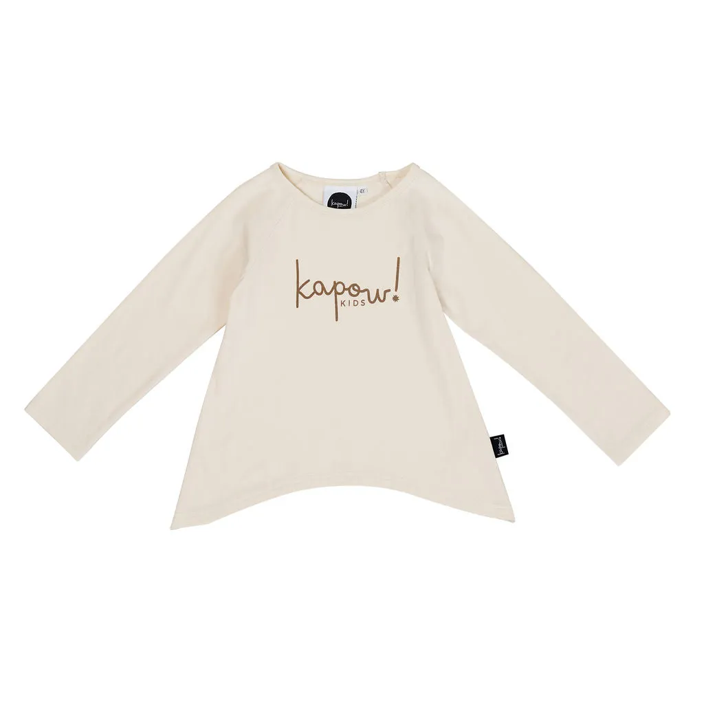 Kapow Logo Raglan LS Tee - Cream