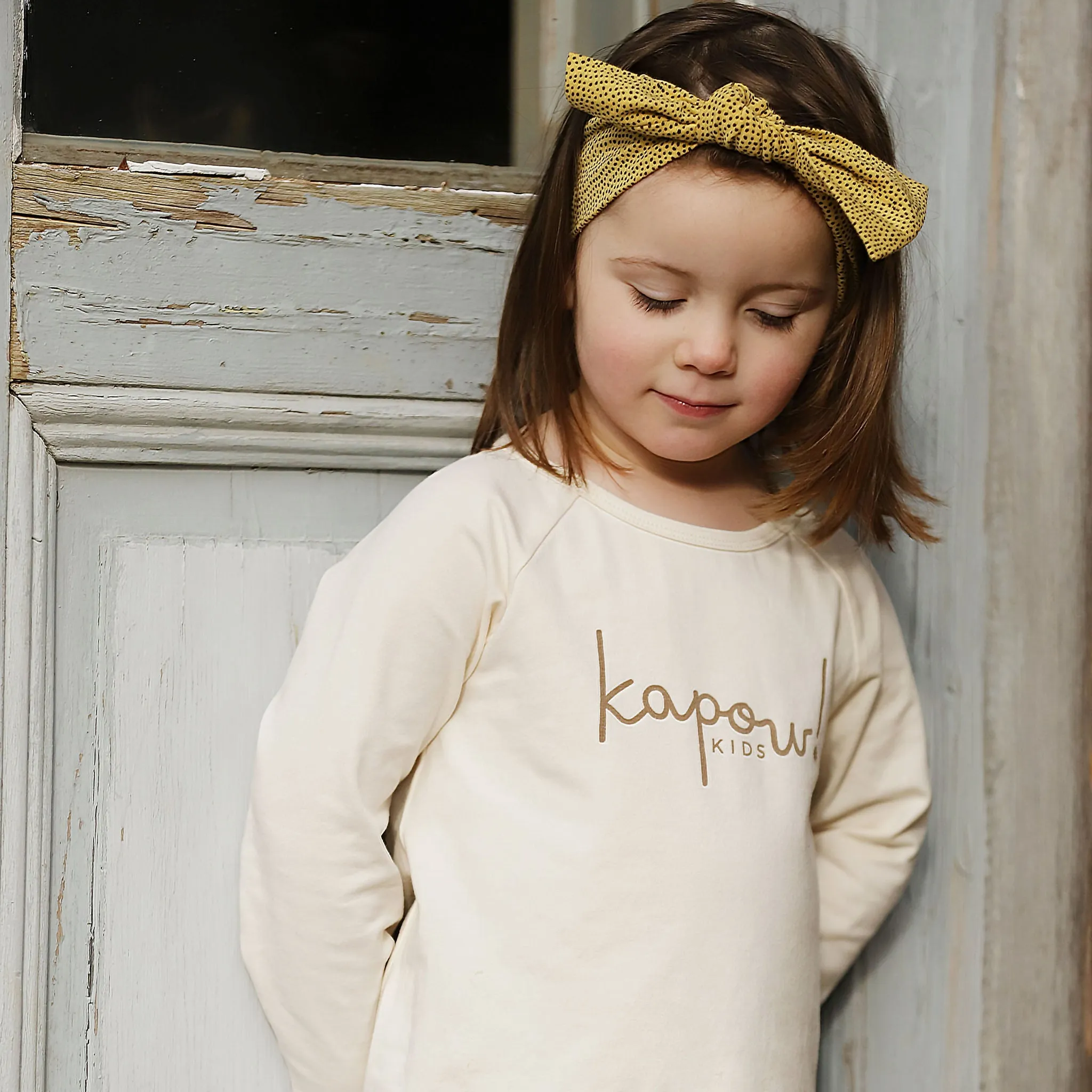 Kapow Logo Raglan LS Tee - Cream