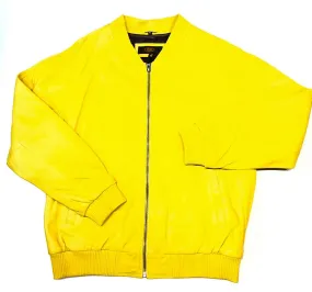 Kashani Lemon Naked Lambskin Bomber Jacket