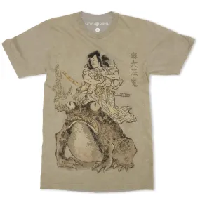 Magician with a Giant Toad Ukiyo-e Japanese Samurai Ronin Woodblock Sorcerer Occult Vintage Japanese Graphic Art T-Shirt Tee