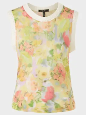 Marc Cain Collections Sleeveless Floral Print Top In Pale Lemon WC 61.09 M34 COL 420