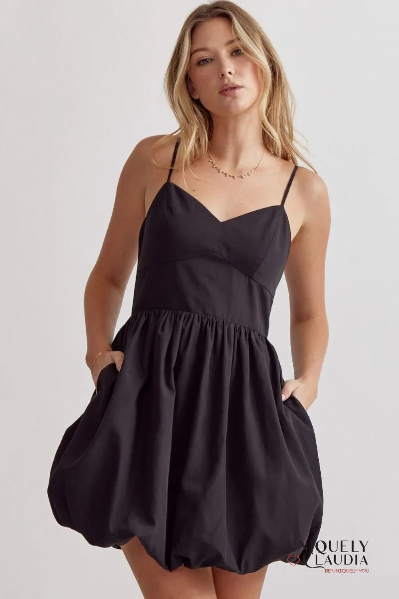 Marisa Spaghetti Strap Bubble Mini Dress