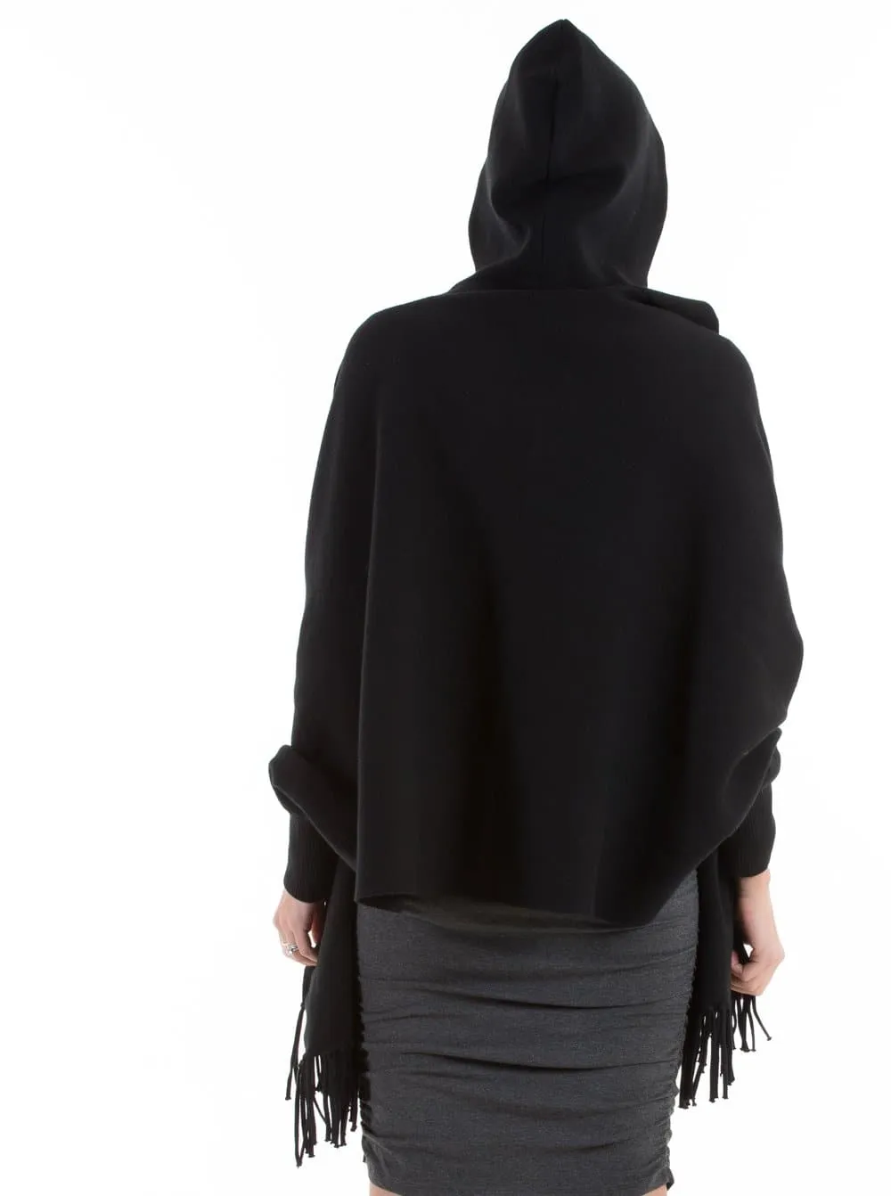 Maternity Wool Blend Winter Cape - Black