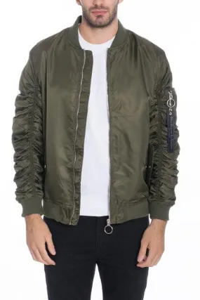 Men Casual Flight Lined Bomber Jacket