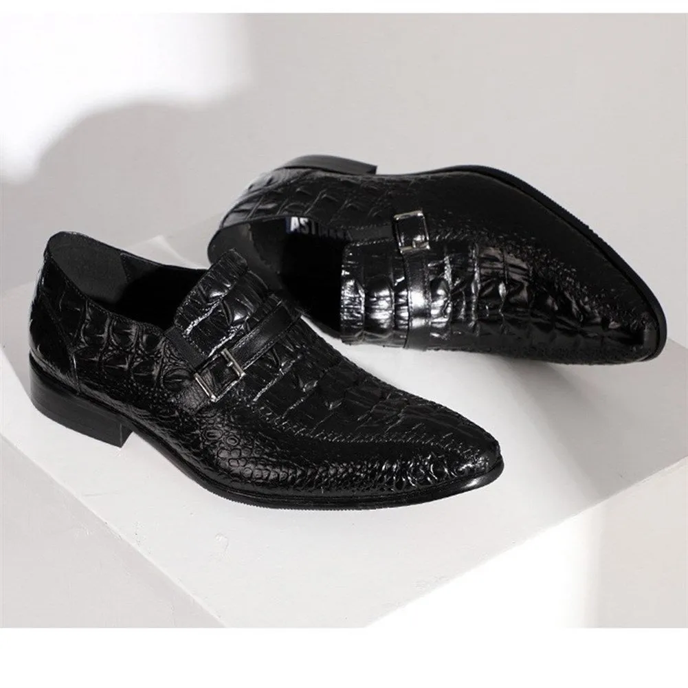 Men Lace Up Formal Monk Strap Shoes