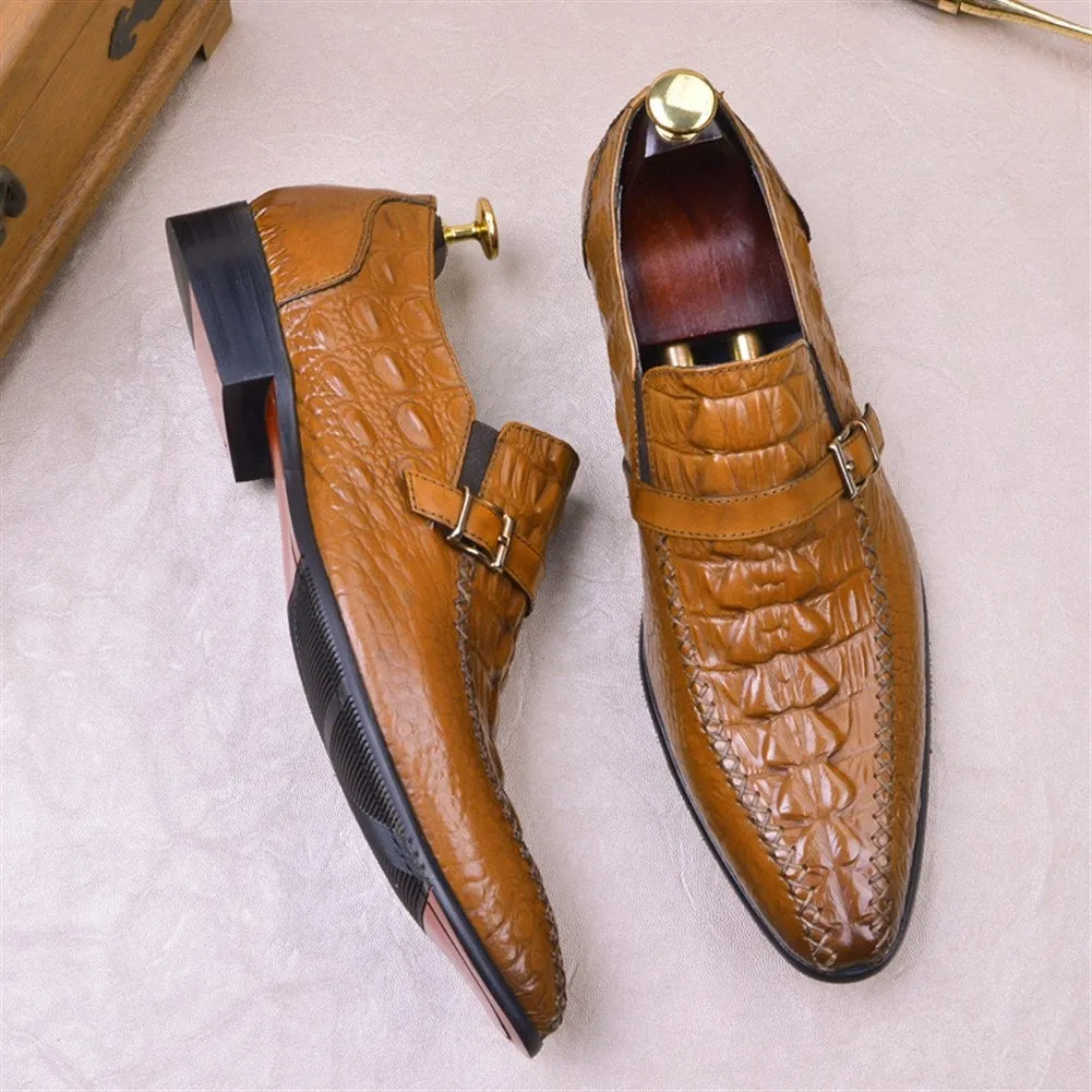 Men Lace Up Formal Monk Strap Shoes