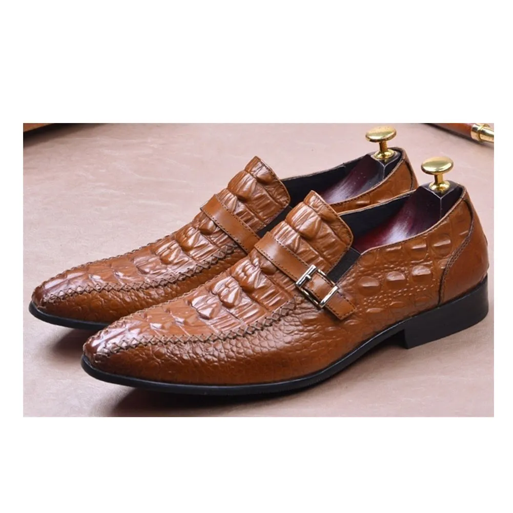 Men Lace Up Formal Monk Strap Shoes