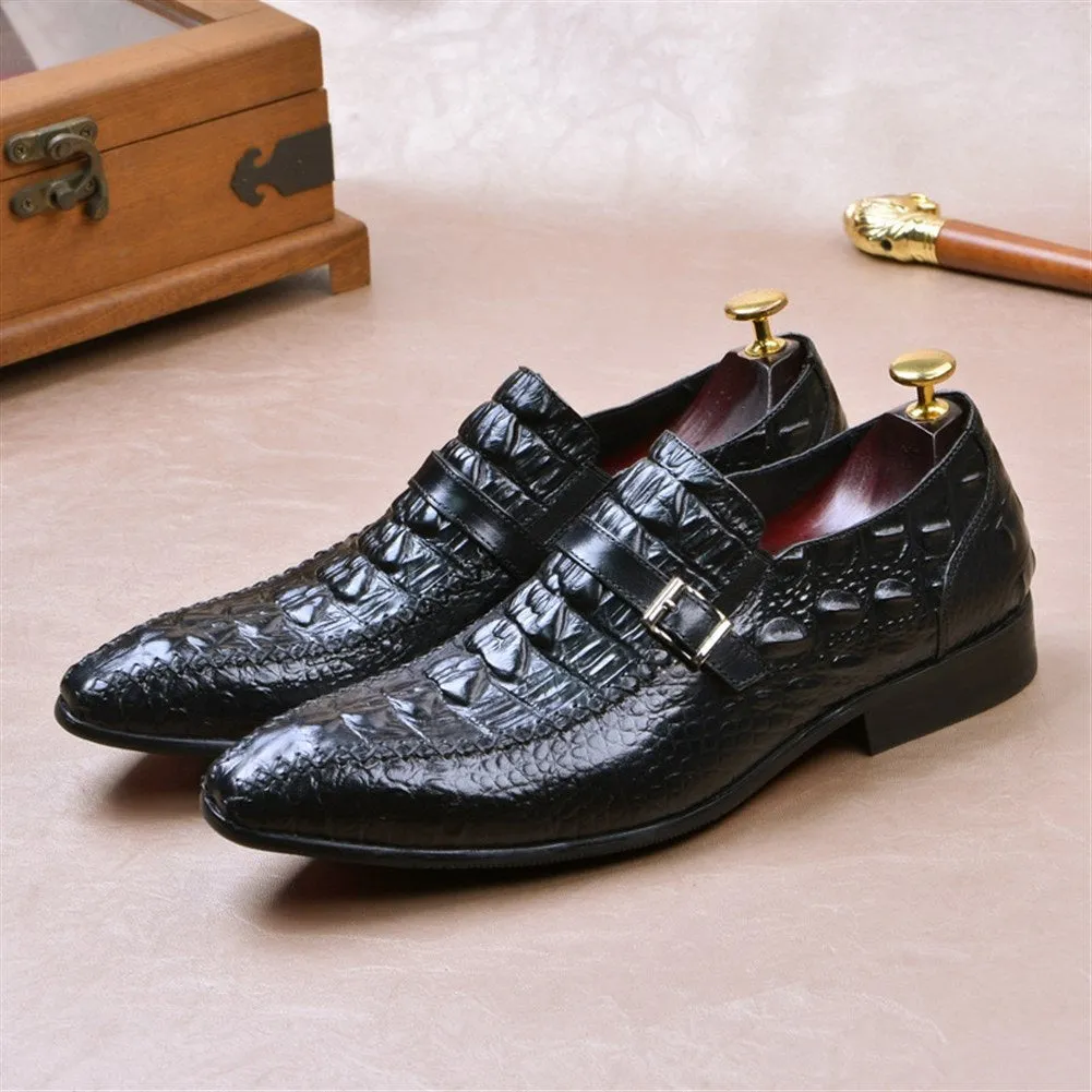 Men Lace Up Formal Monk Strap Shoes