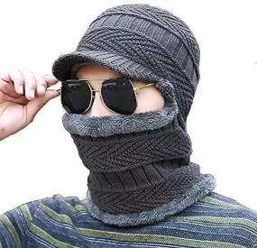 Men's & Boy's Fleece Windproof Winter Face Mask Multi-Functional Balaclava, Neck Warmer, Cap, and Bandana (Random Colour)