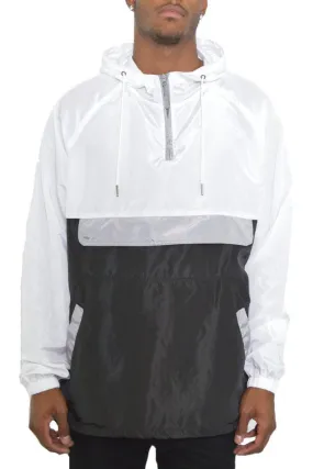 Mens Black And White Color Block Anorak Jacket