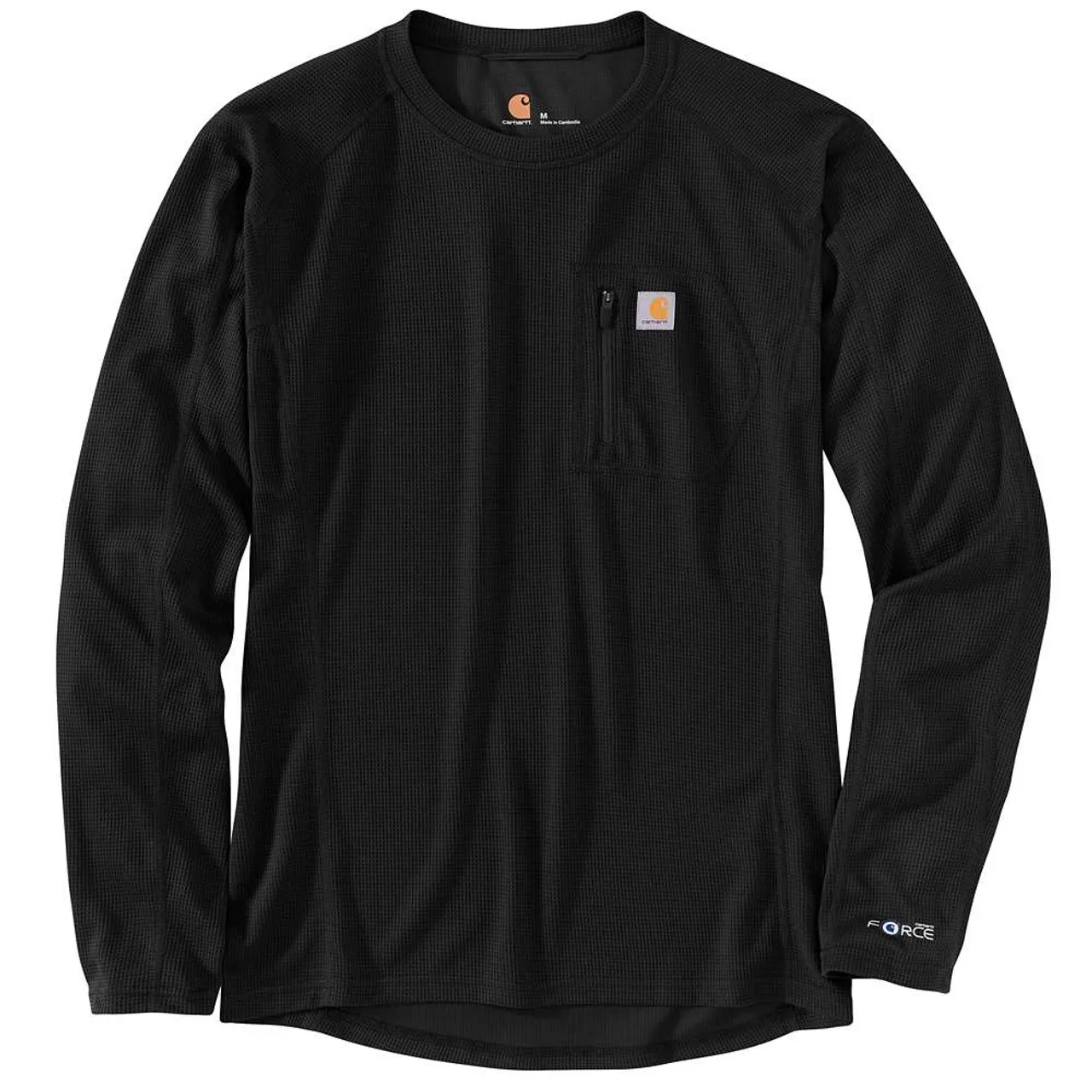 Men's Force Midweight Micro-Grid Base Layer Crewneck Pocket Top