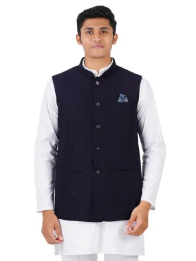 Mens Nehru Jacket Navy JB3