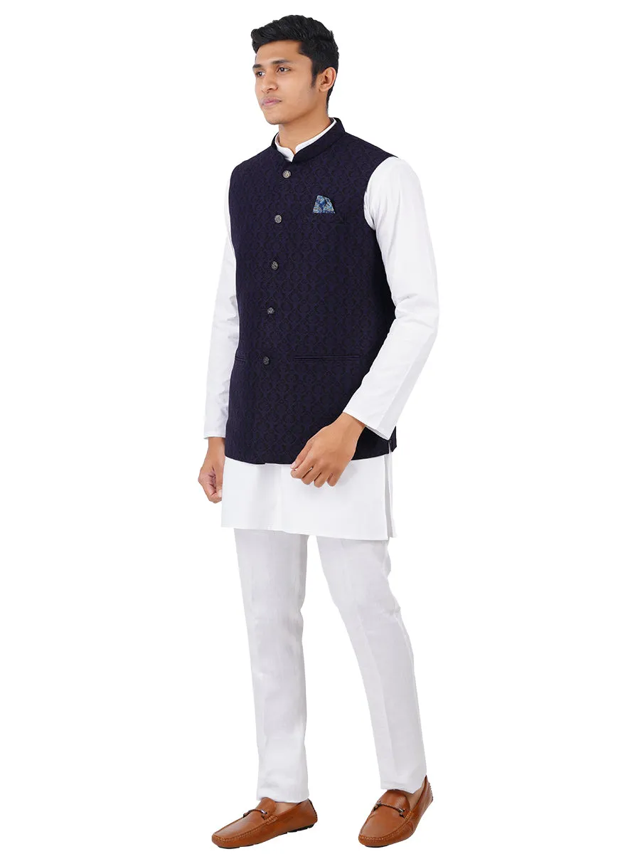 Mens Nehru Jacket Navy JB3