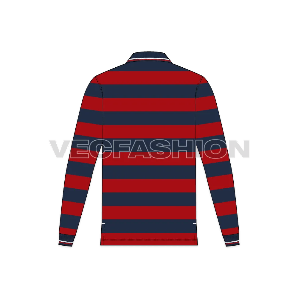 Mens Striped Polo Shirt Full Sleeved