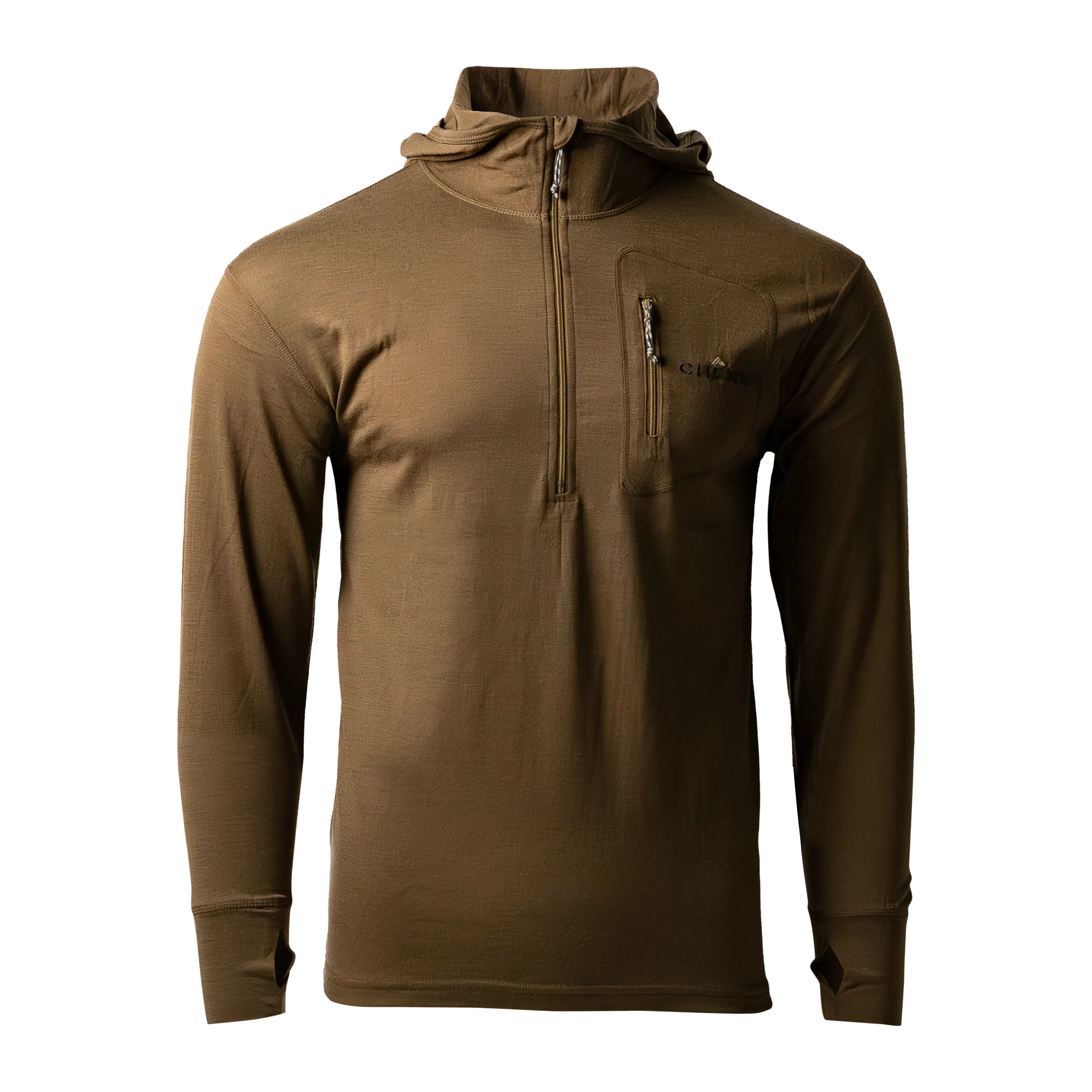 Merino Half Zip with Hood