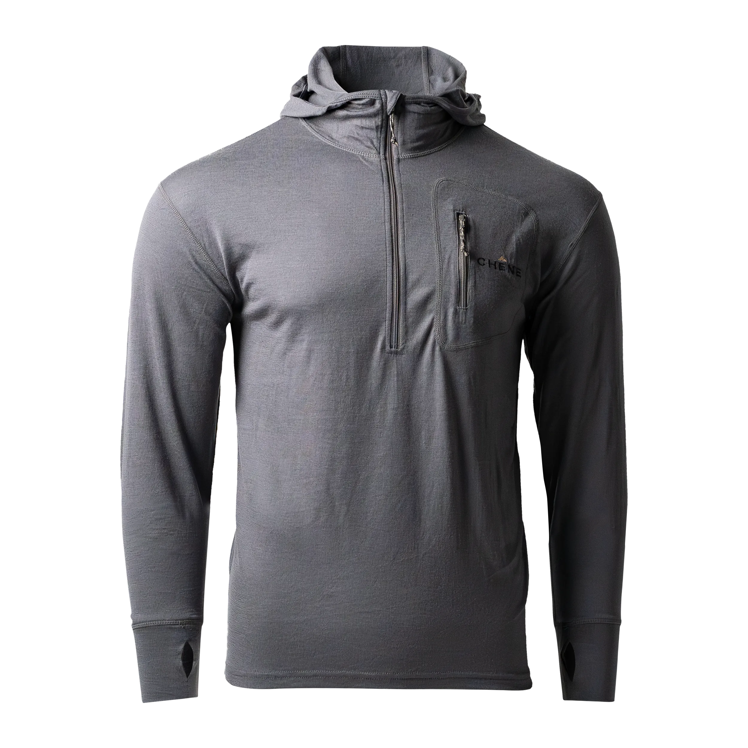 Merino Half Zip with Hood