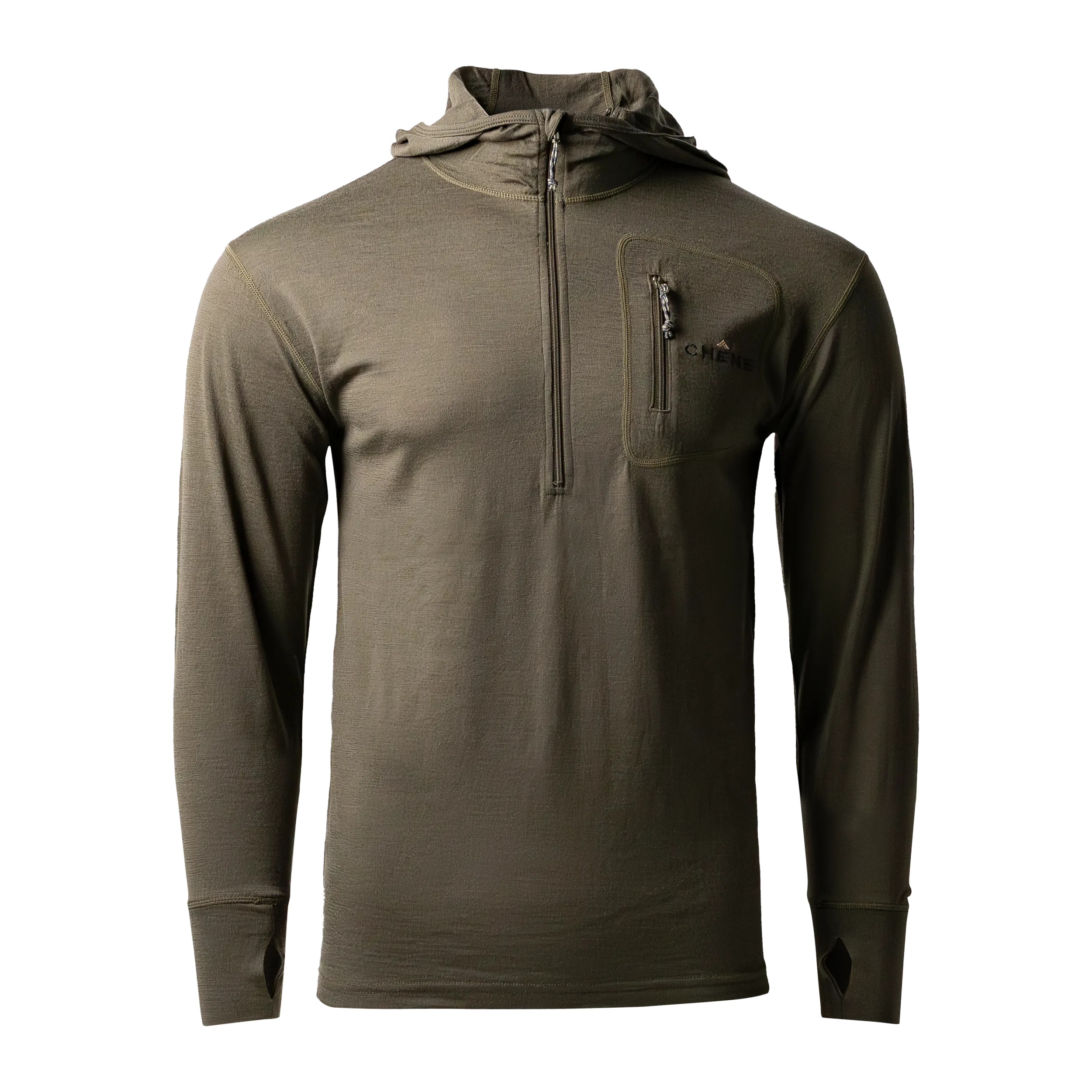 Merino Half Zip with Hood