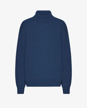 Merino Wool Turtleneck - Marine Blue