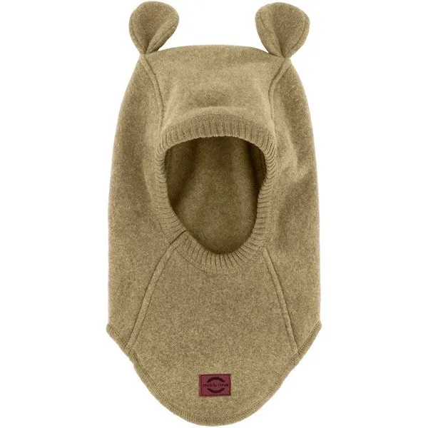 Mikk-Line Cotton Fleece Balaclava with Ears Dried Herb