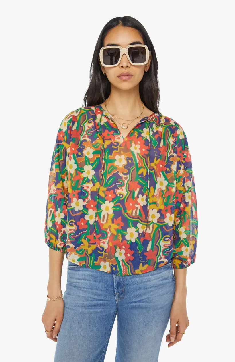 Mother Denim Breeze Top Cosmic Bloom