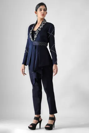 Navy Blue Blazer & Pant Co-ord Set