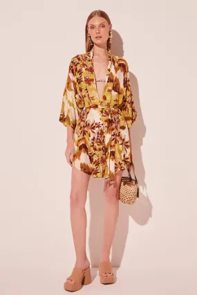 Neon Floral Short With Bank Kimono Cape E4023A2033