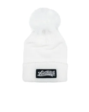 OG Patch White Giant Pom Beanie