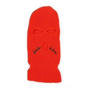 Orange Stitched Mouth Three Holes Ski Mask