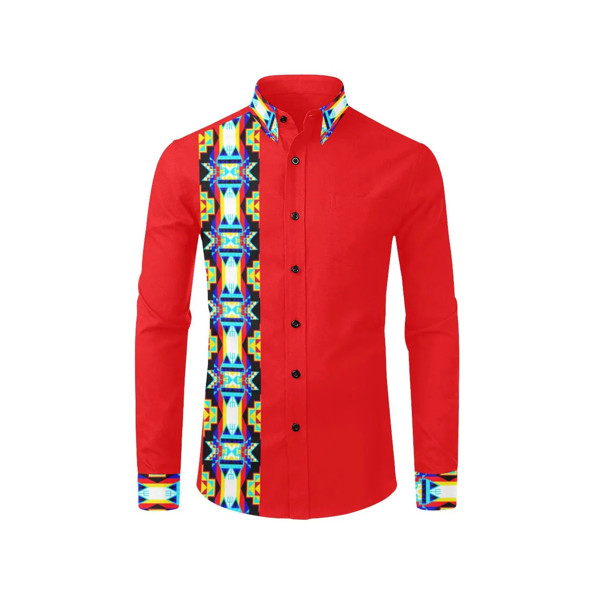 Red II Blanket Strip Dress Shirt