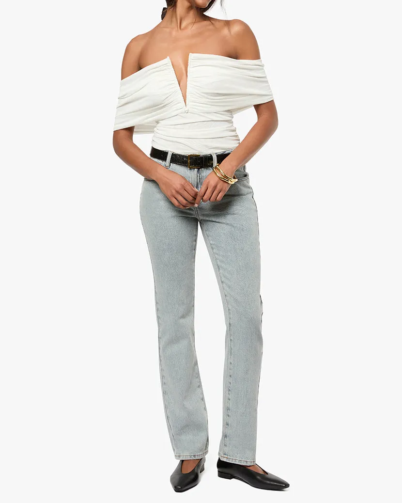 Ruched Off Shoulder Bodysuit