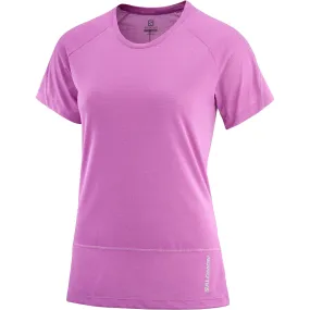 Salomon Women&#x27;s Cross Run SS Tee Sparkling Grape/Heather | Buy Salomon Women&#x27;s Cross Run SS Tee Sparkling Grape/Heather here | Outnorth