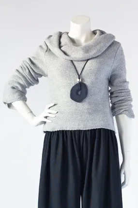 Short Cowl Top in Light Grey Aspen