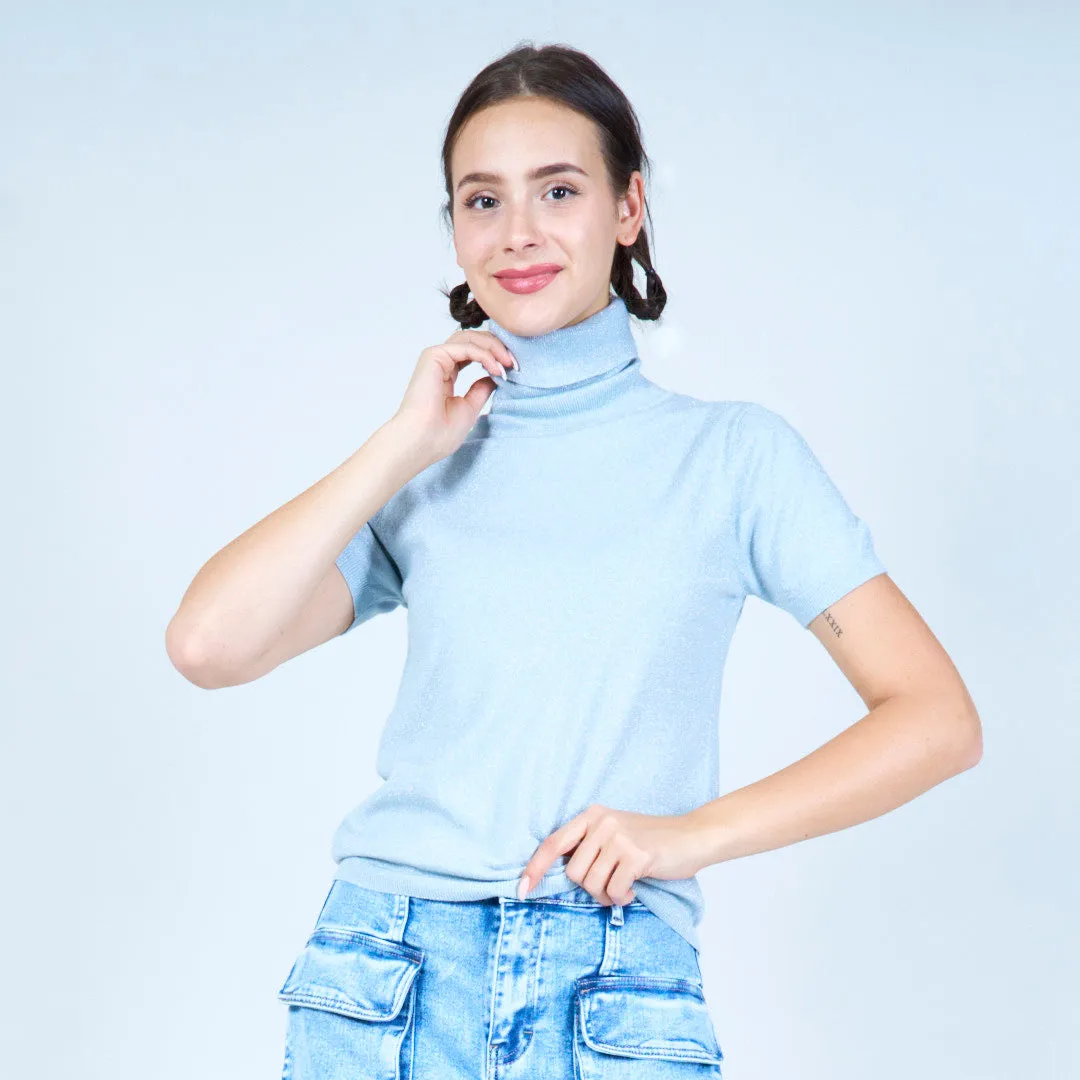 Sleek short-sleeve turtleneck wholesale