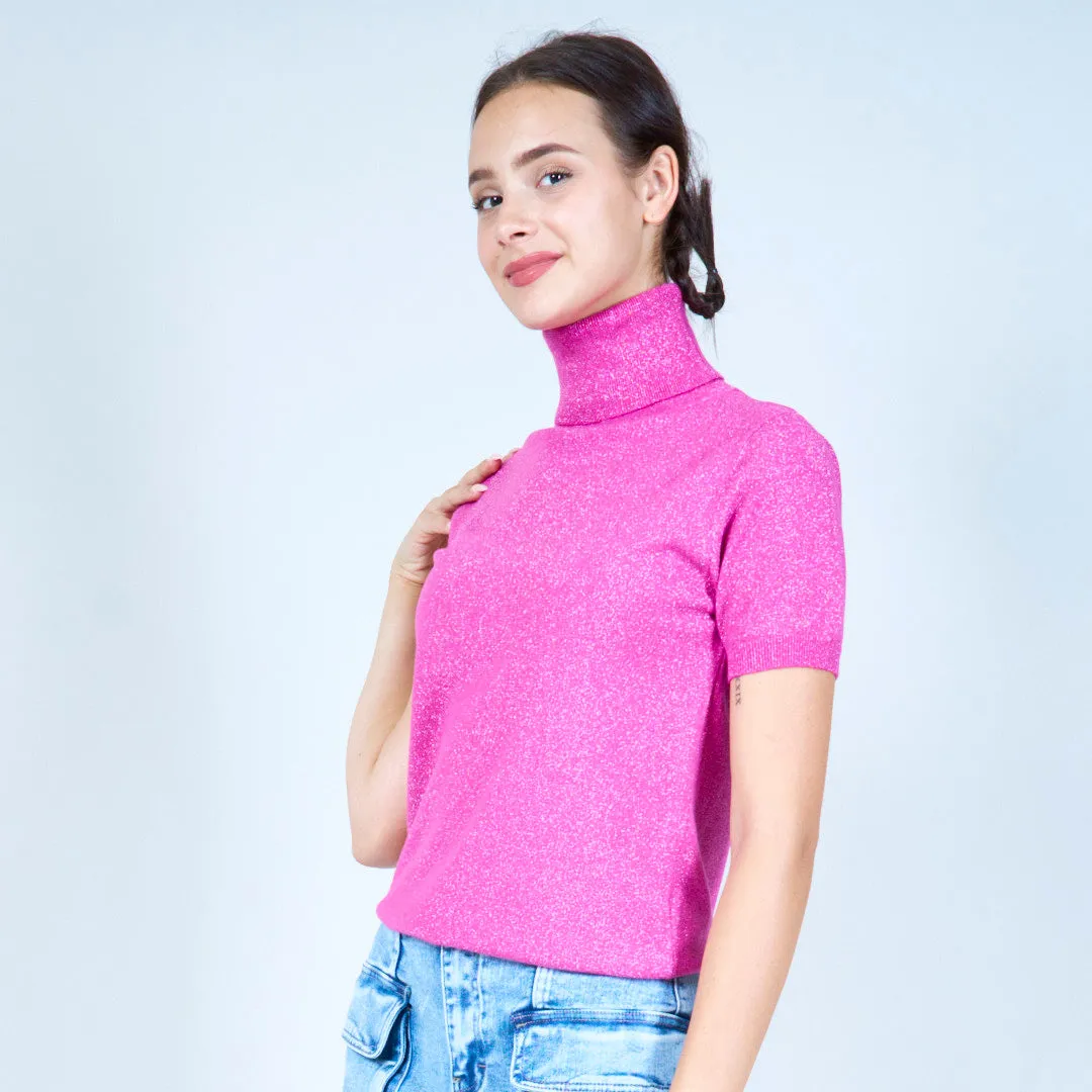 Sleek short-sleeve turtleneck wholesale