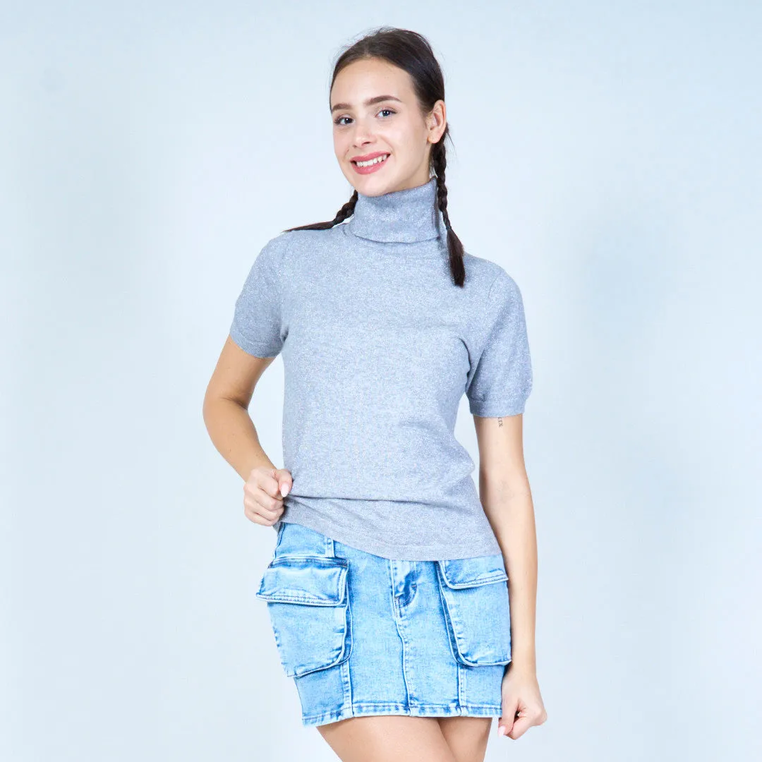 Sleek short-sleeve turtleneck wholesale