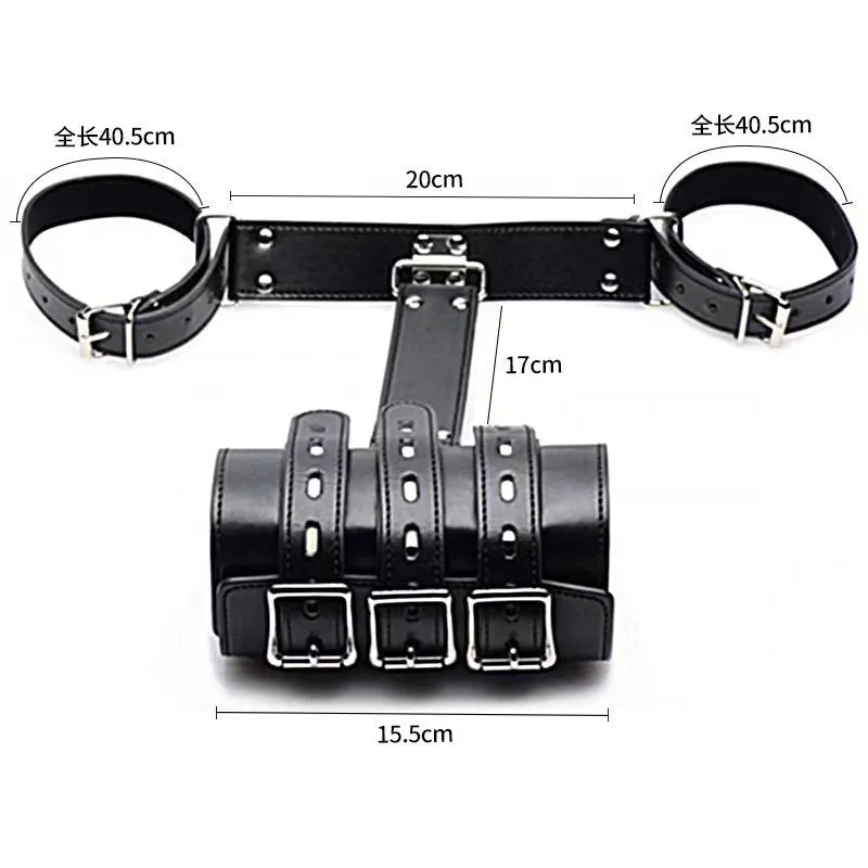 SMPU Leather Reverse Back Binding Handcuffs For Couples