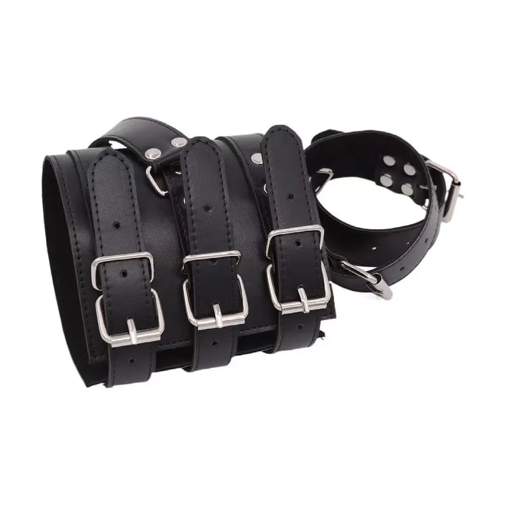 SMPU Leather Reverse Back Binding Handcuffs For Couples