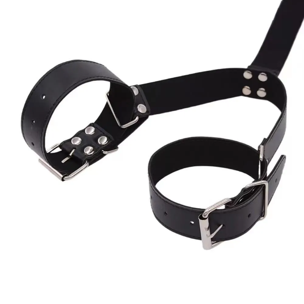 SMPU Leather Reverse Back Binding Handcuffs For Couples