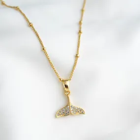 Sparkling Whale Tail Necklace