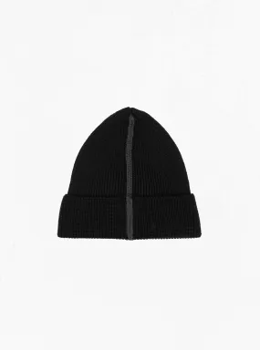 Stripe Rib Merino Wool Beanie Black