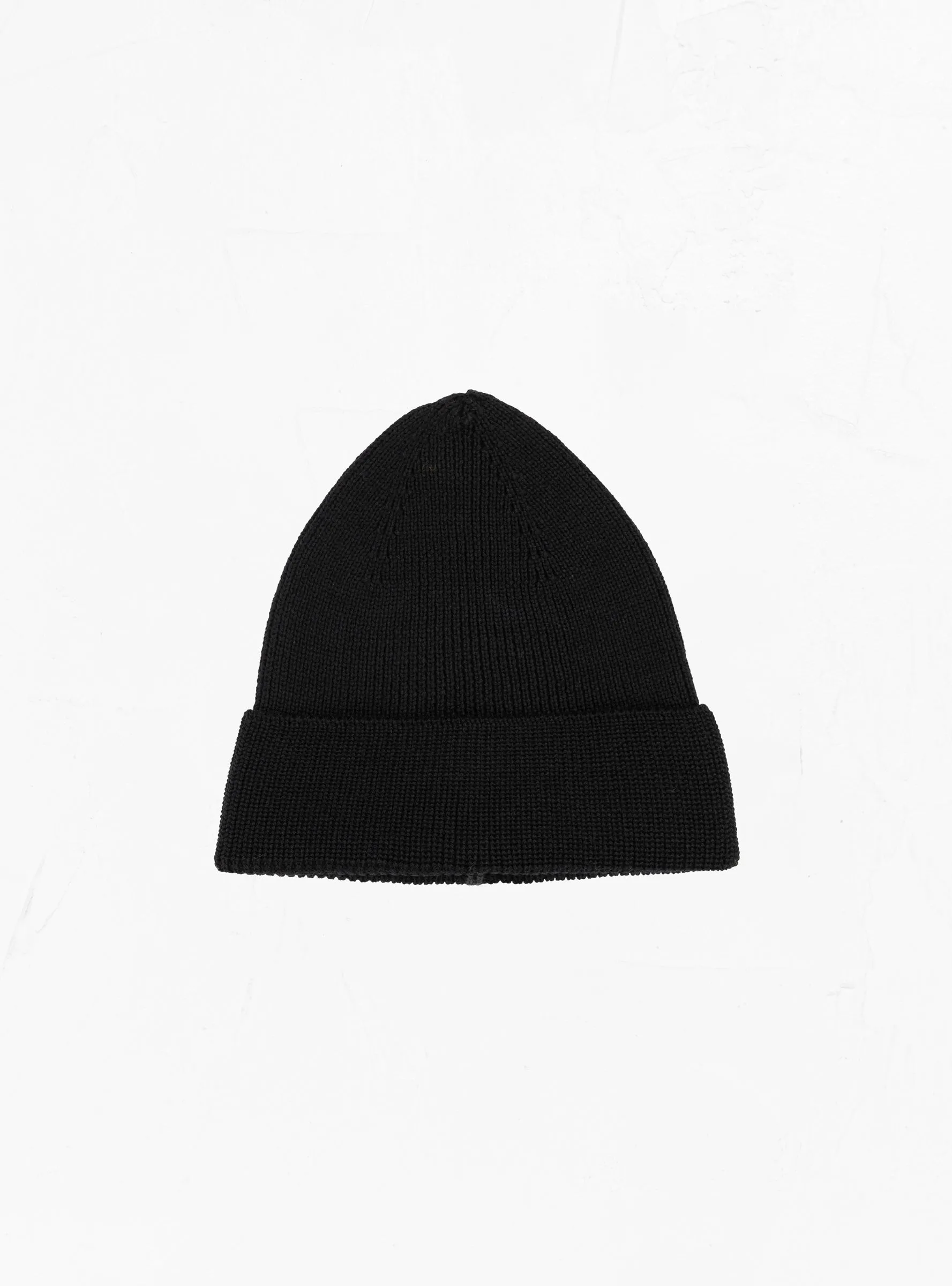 Stripe Rib Merino Wool Beanie Black