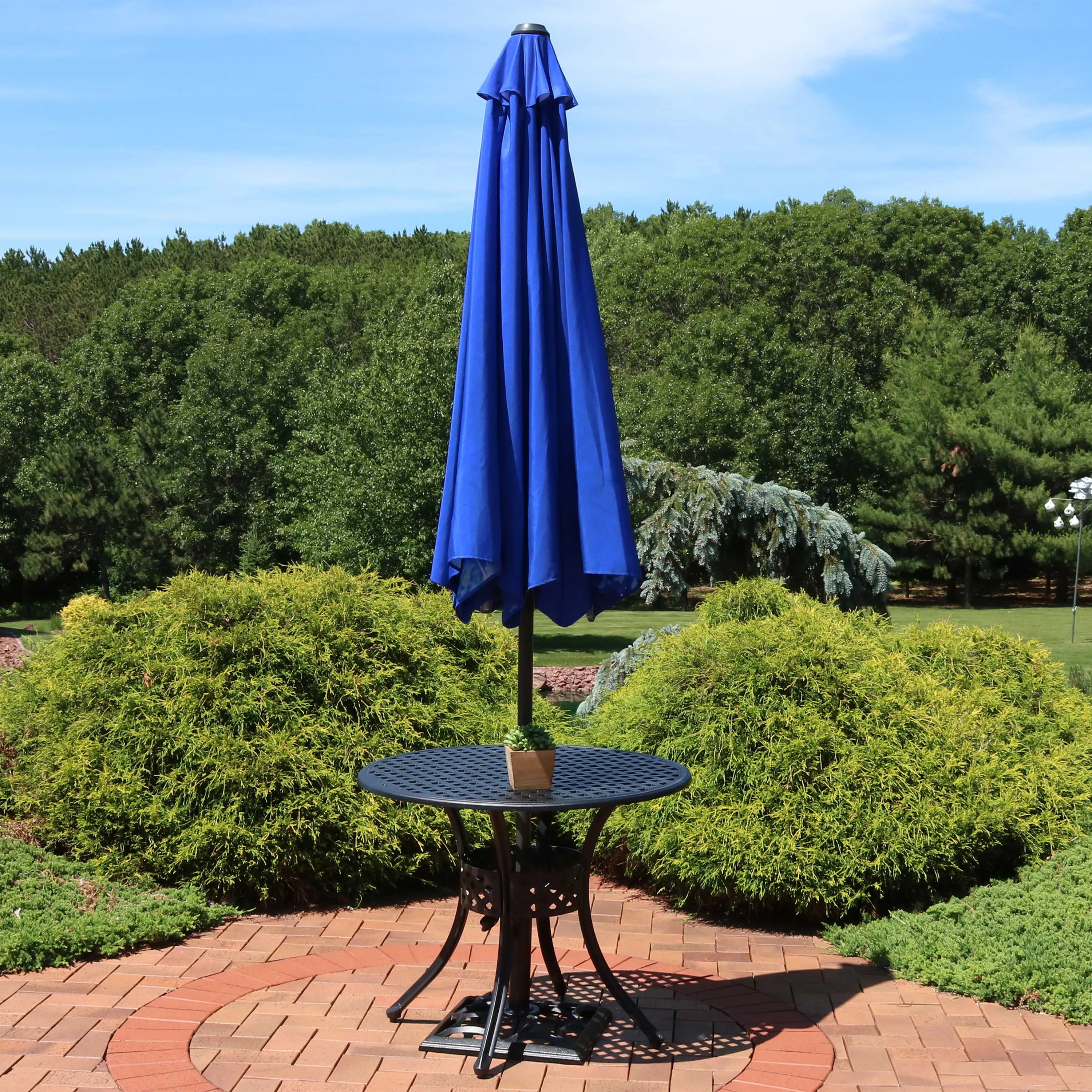 Sunnydaze 9' Market Outdoor Patio Umbrella with Modern Design - Starry Galaxy Design