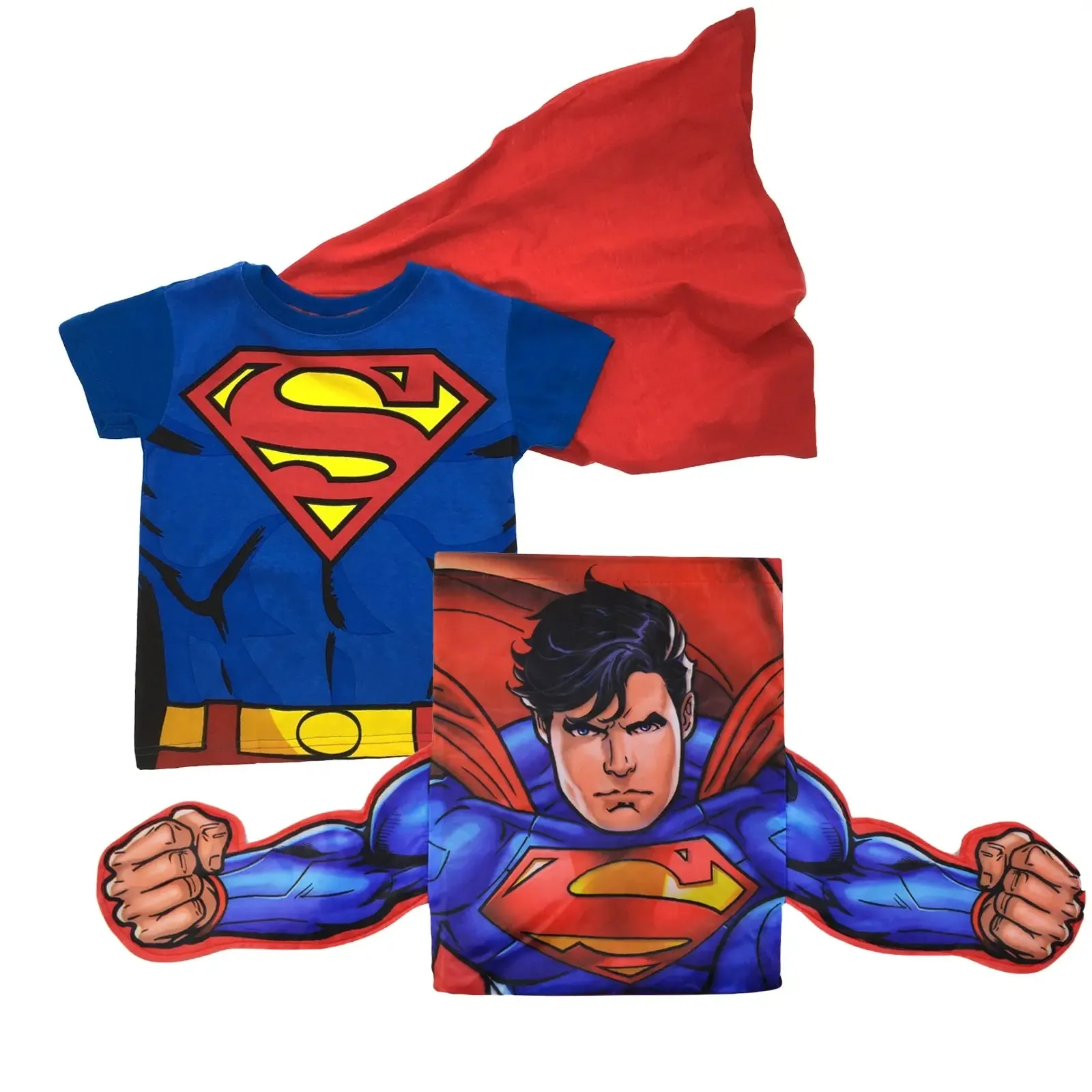 Superman Theme Kids T-Shirt with Bag and detachable Cape (3pc Set)