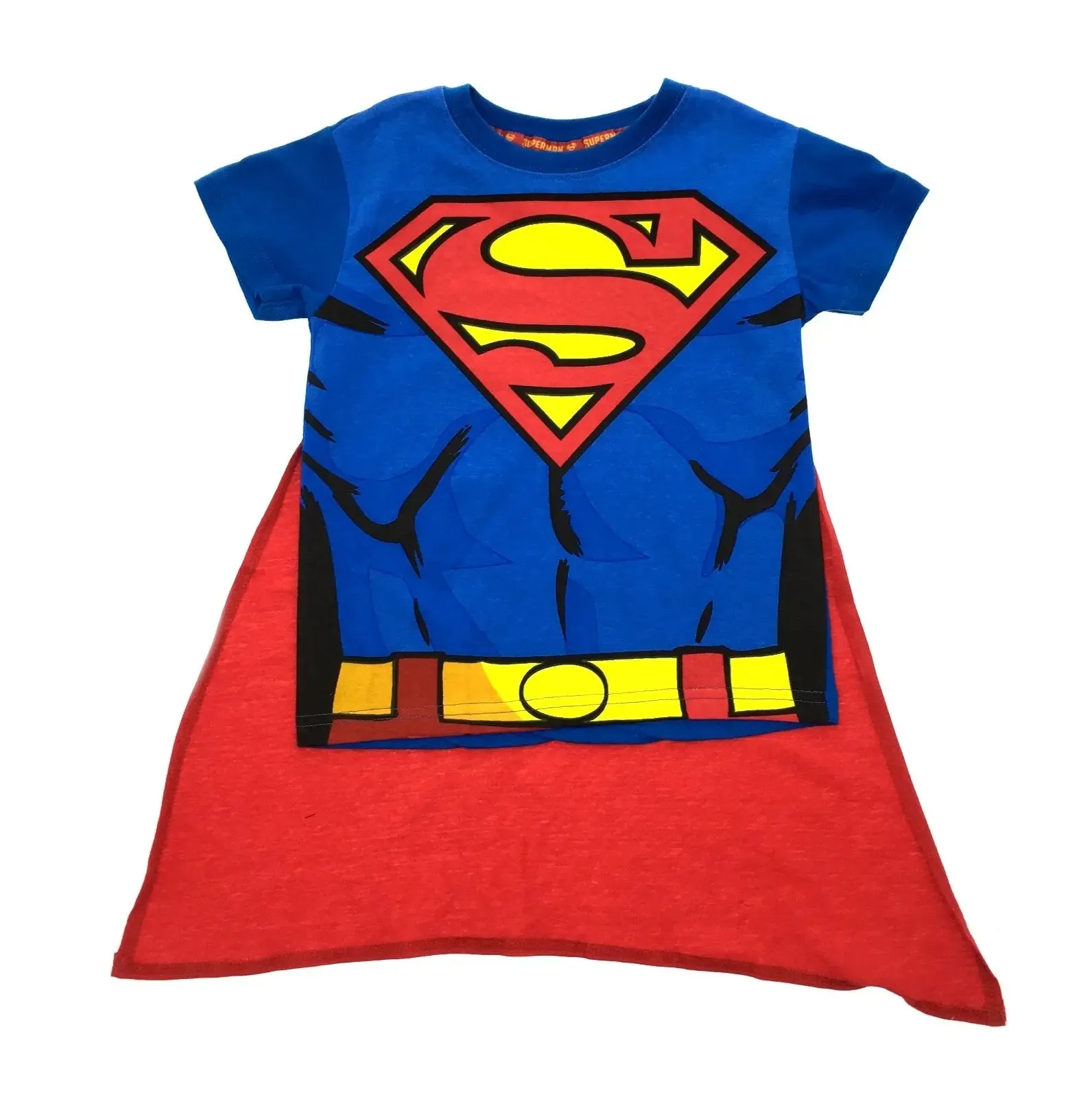 Superman Theme Kids T-Shirt with Bag and detachable Cape (3pc Set)