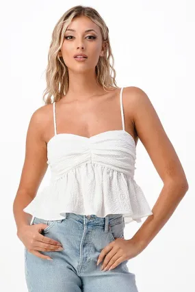 *SWEETHEART BABYDOLL TOP WHITE