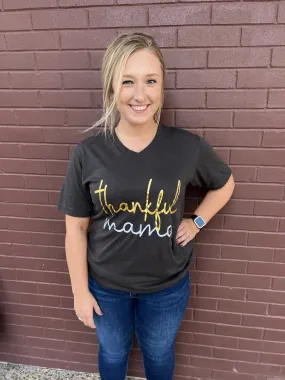 Thankful Mama Tee - Charcoal