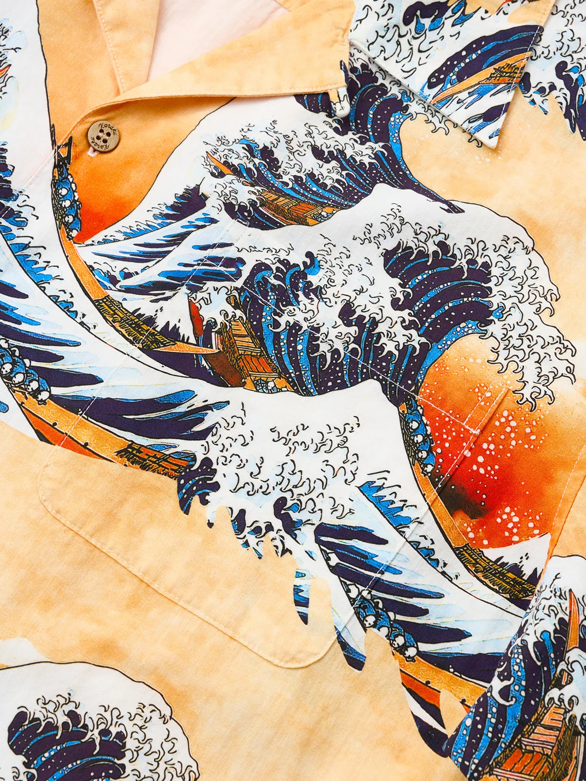 The Great Wave Sunset Cotton Camp Shirt