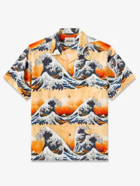 The Great Wave Sunset Cotton Camp Shirt