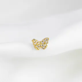 Tiny Sparkling Butterfly Stud